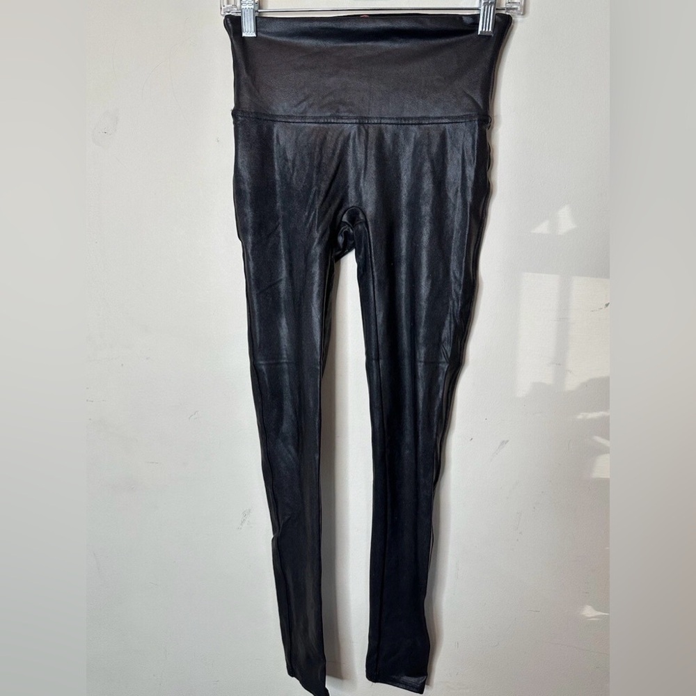 SPANX Women’s Faux Leather Leggings Black Size Medium
